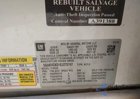 2014 Buick Enclave Premium из США, поврежденный, VIN 5GAKVCKD1EJ279747